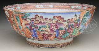 Appraisal: EXPORT PORCELAIN PUNCH BOWL EXPORT PORCELAIN PUNCH BOWL th century