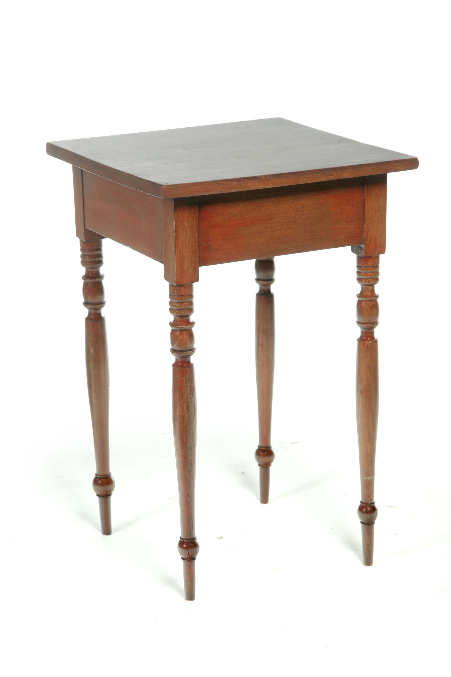 Appraisal: COUNTRY SHERATON WORK TABLE American nd quarter- th century cherry