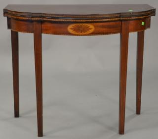 Appraisal: Custom mahogany Federal style game table ht in wd in