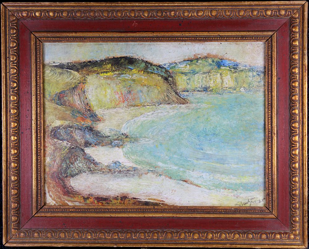 Appraisal: Signed th C California Coastal Painting Signed th C California