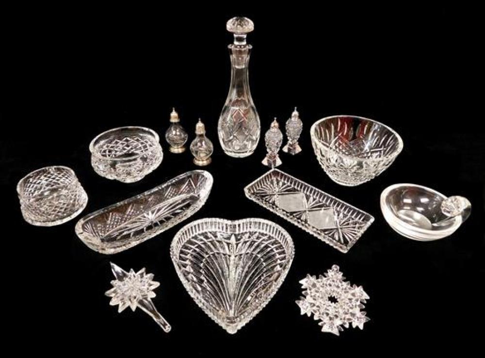 Appraisal: GLASS Fourteen pieces including Steuben Waterford etc pieces include one