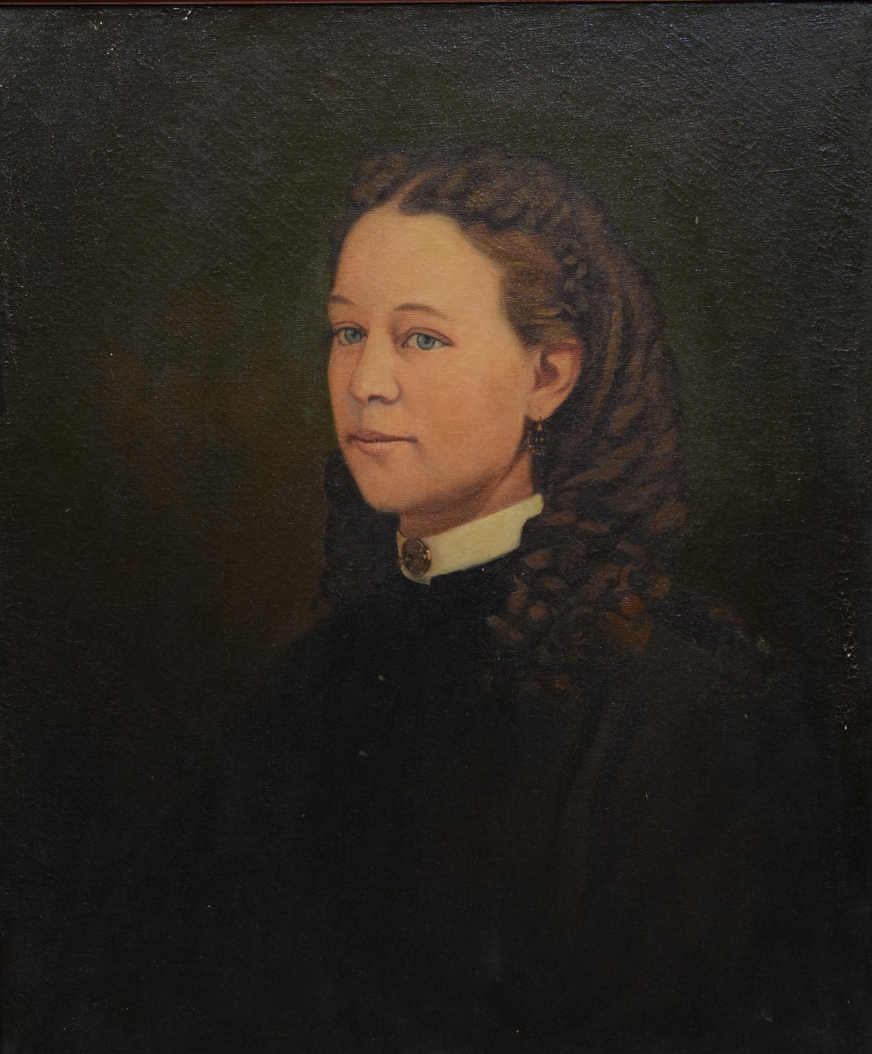 Appraisal: American School th Century oil on canvas Portrait of Woman