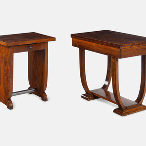 Appraisal: Art Deco First Half th Century Two End Tables rosewood