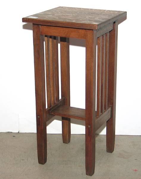 Appraisal: A Stickley 'Quaint Furniture' oak plant stand th century height