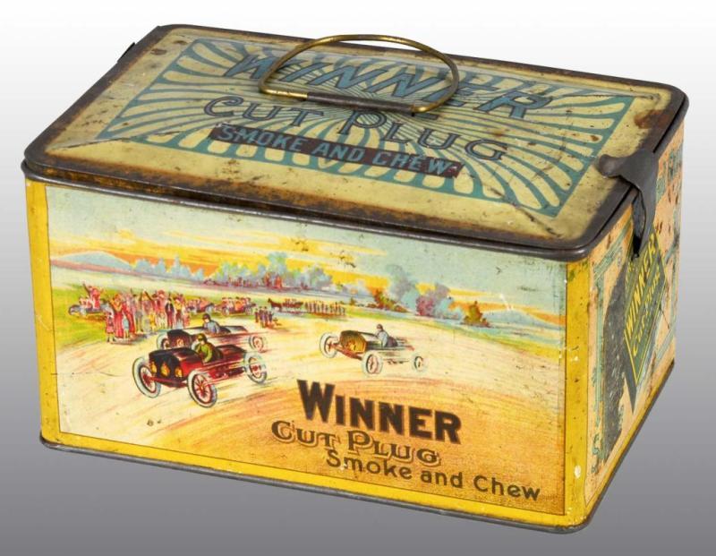 Appraisal: Winner Cut Plug Tobacco Tin Description Some scuffs and pitting