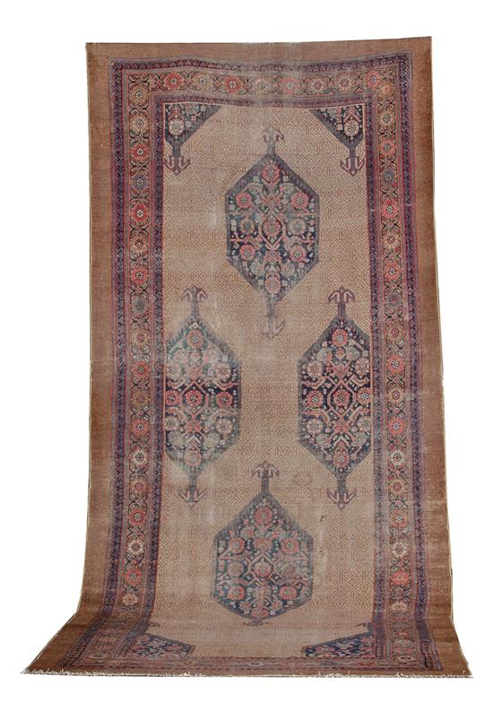 Appraisal: Antique Persian Serapi carpet circa ' x ' Wear throughout