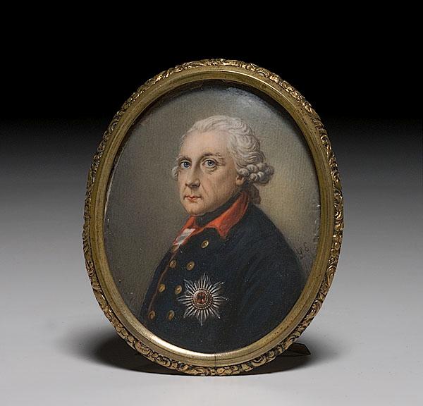 Appraisal: MINIATURE ON IVORY OF FREDERICK THE GREAT - late th