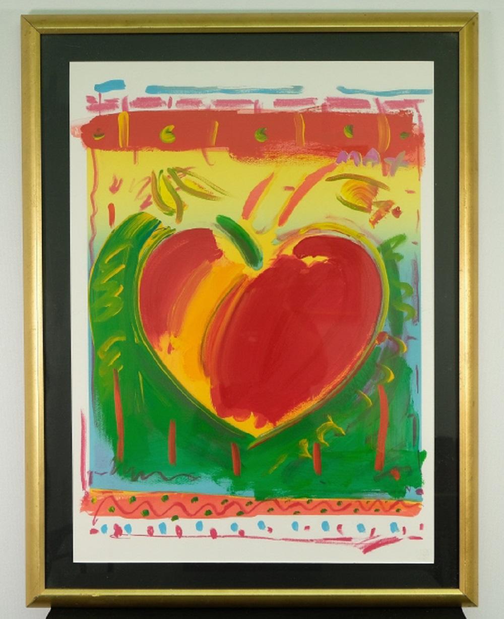 Appraisal: PETER MAX 'HEART' ENHANCED SERIGRAPH ON PAPERPeter Finkelstein Max American