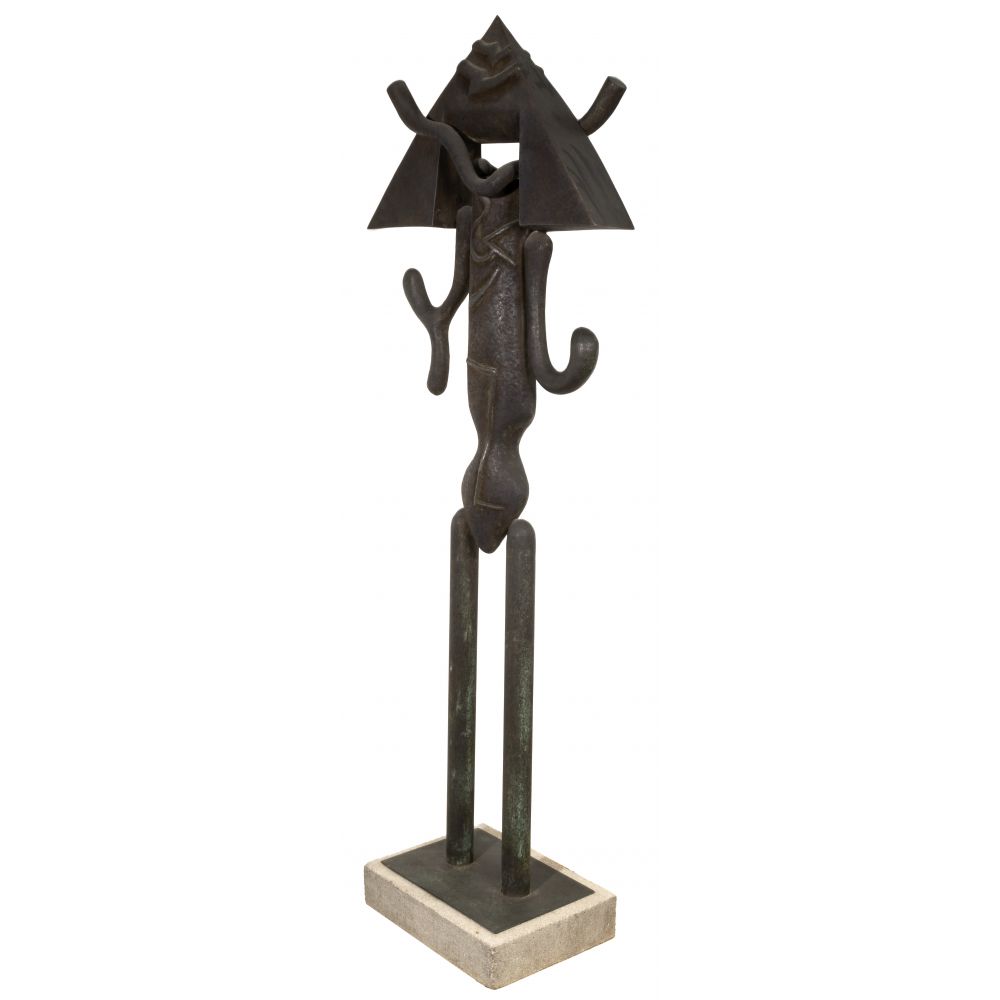 Appraisal: HAROLD BALAZS AMERICAN - MODERNIST PATINATED METAL SCULPTURE having monogram