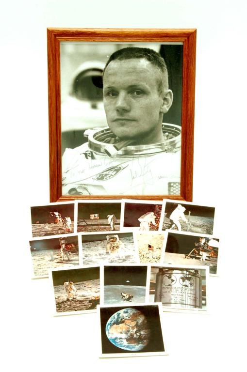 Appraisal: Official portrait photograph of Neil Armstrong in open space suit