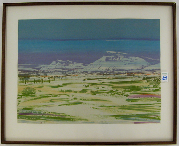 Appraisal: BYRON J GARDNER COLOR LITHOGRAPH Oregon - A desert landscape