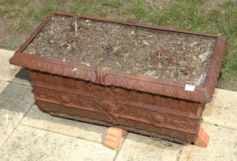 Appraisal: A PAIR OF VICTORIAN STYLE CAST IRON PLANTERS cm wide