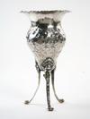 Appraisal: VASE - Sterling floral repousse base with a tripod base