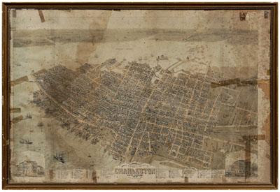 Appraisal: th century map of Charleston Birds Eye View of the