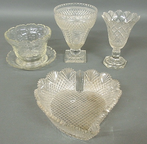 Appraisal: - Lead crystal vase h x dia another similar vase