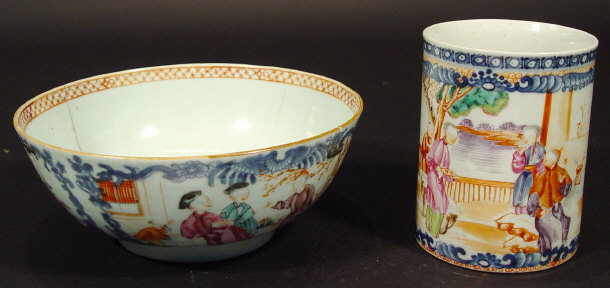 Appraisal: th century Chinese famille rose porcelain tankard and a similar