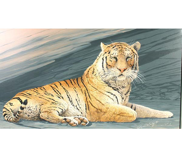 Appraisal: Robert O Bailey American th century Tiger acrylic on canvas