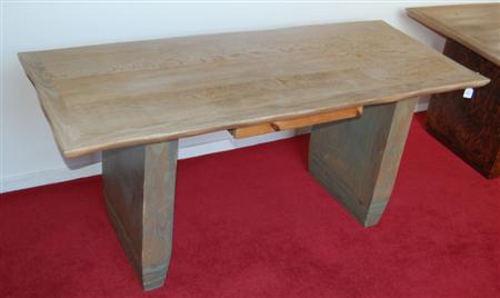 Appraisal: OAK AND PAINTED BEECH PLYWOOD DESK DESIGNED BY CHRISTOPHER NEVILE