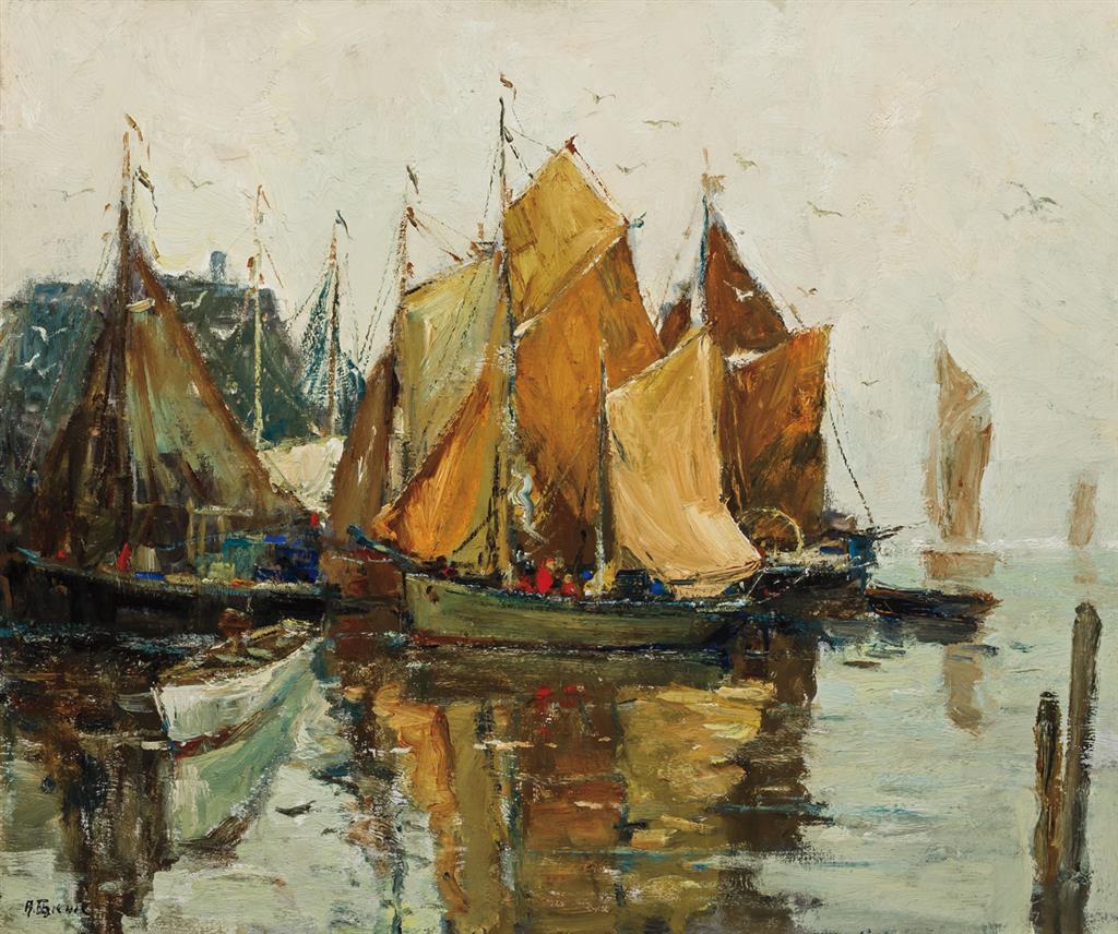 Appraisal: ANTHONY THIEME American - Gay Sails oil on canvas signed