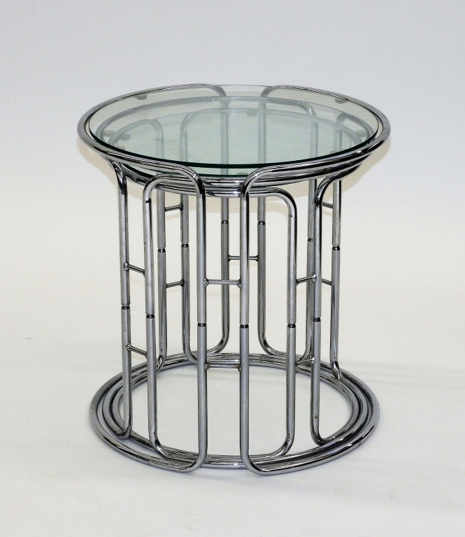 Appraisal: SET TUBULAR CHROME MCM NESTING TABLES United States MCMSet of