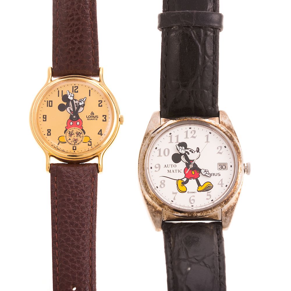 Appraisal: A Pair of Mickey Mouse Watches by Lorus stainless steel