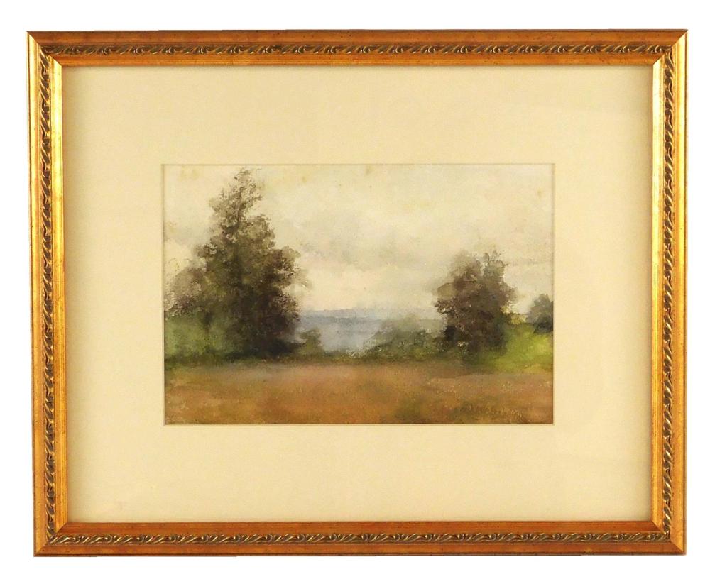 Appraisal: Fannie Burr Connecticut - Gray Day - Landscape c watercolor