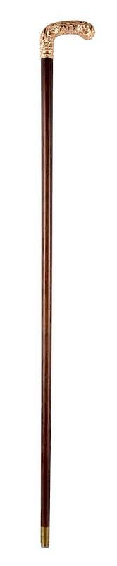 Appraisal: Walking Cane with Gold Handle L shaped handle with goldsmith