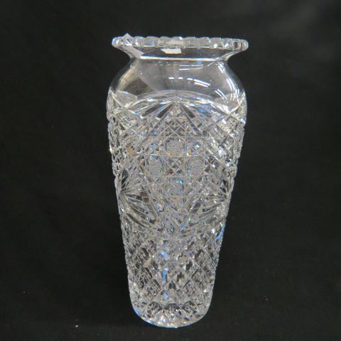 Appraisal: Cut Glass Vase beautiful classic shape starburst diamond rays brilliant