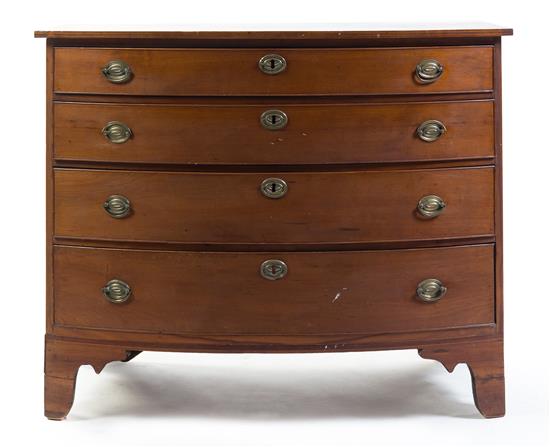 Appraisal: Sale Lot An American Walnut Bowfront Chest of Drawers having