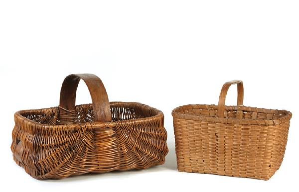 Appraisal: A group of three baskets comprising a picnic basket and