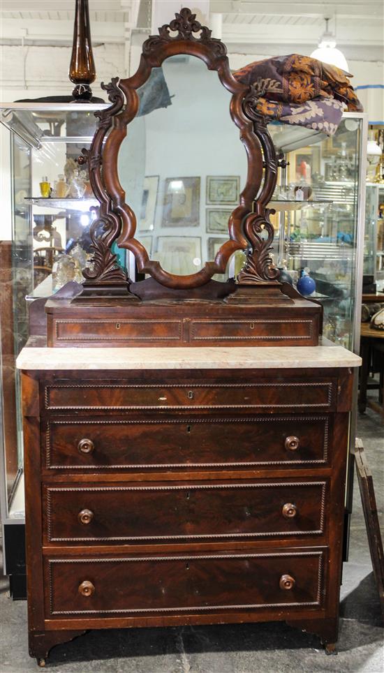 Appraisal: Sale Lot A Victorian Mahogany Dresser with Mirror second half