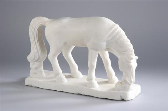 Appraisal: ITALIAN CARVED WHITE MARBLE FIGURE OF HORSE th century -