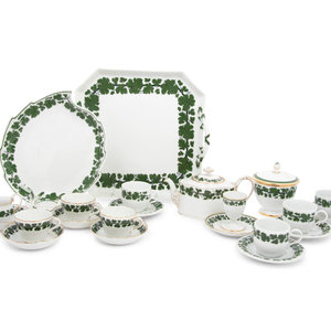 Appraisal: A Meissen Green Vine Porcelain Tea Service having slight variations