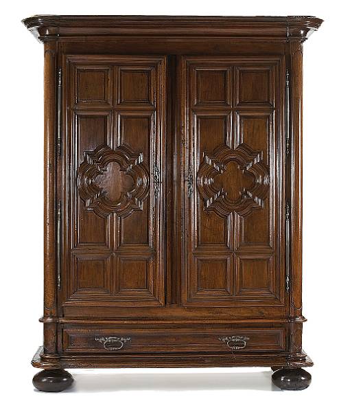 Appraisal: A Louis XIV walnut armoire late th century The cove