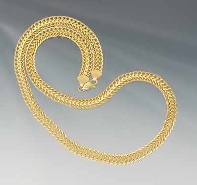 Appraisal: A Ladies' k Gold Necklace k yellow gold mesh design