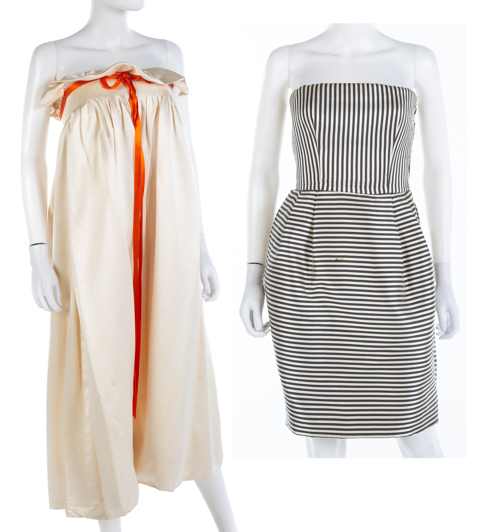 Appraisal: PIERRE CARDIN CAROLYNE ROEHM STRAPLESS DRESSES Pierre Cardin is size