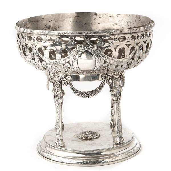 Appraisal: A German silver pedestal centerpiece bowl in the Neoclassical tasteMaker's