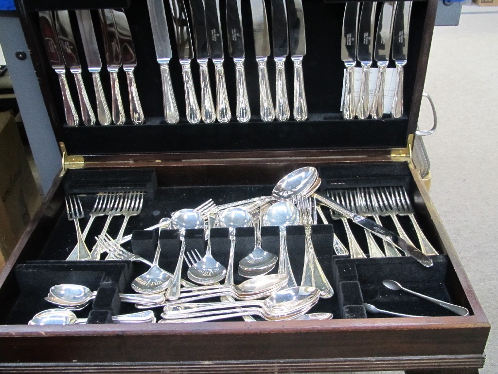 Appraisal: Free standing canteen of silver plated cutlery