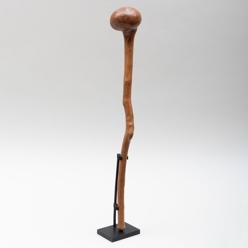 Appraisal: South African Hardwood Septer with Irregular Ball Shaped Top Zulu