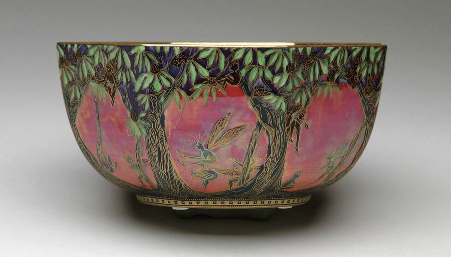 Appraisal: WEDGWOOD FAIRYLAND LUSTRE BOWL Wonderful octagon bowl is decorated on