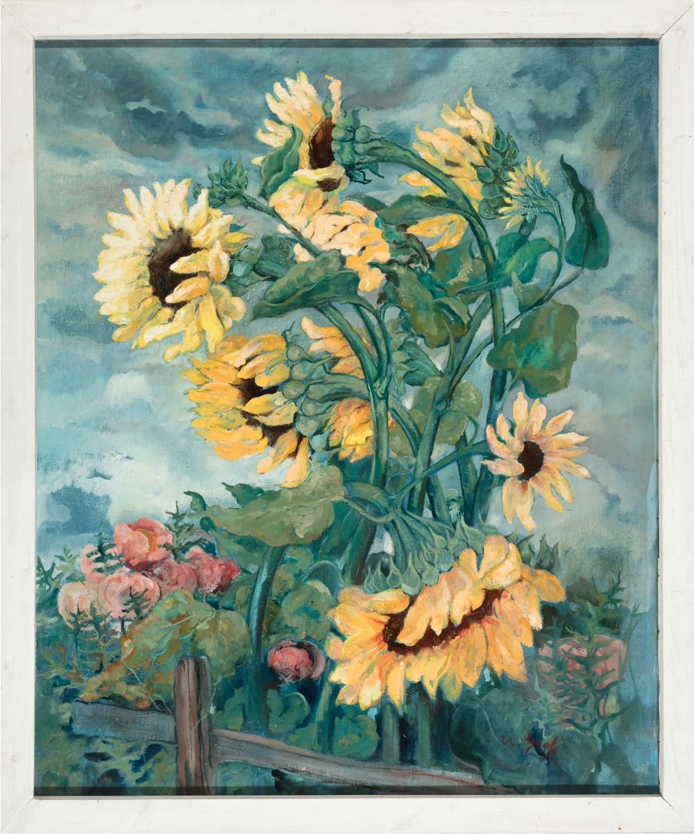 Appraisal: Hans Grohs German - Sunflowers oil on canvas signed lower