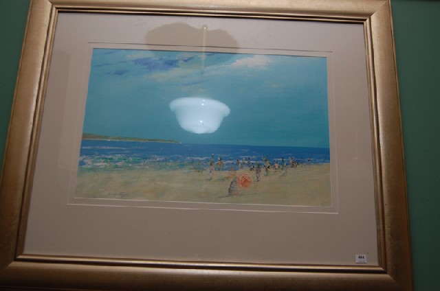 Appraisal: DONALD FRASER Active s Coastal scene Oil on board x