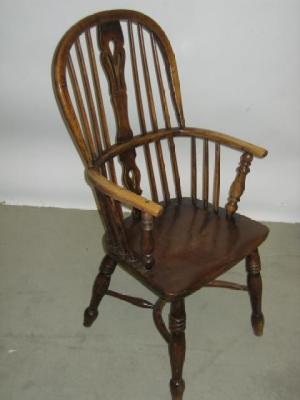 Appraisal: AN ASH AND ELM WINDSOR ARM CHAIR similar to previous