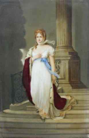 Appraisal: K P M Style Porcelain Plaque ''Louise ''Nice quality and