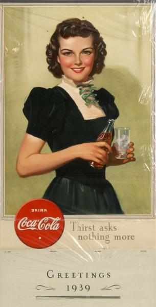 Appraisal: Coca-Cola Calendar Description Complete with full pad cover sheet and