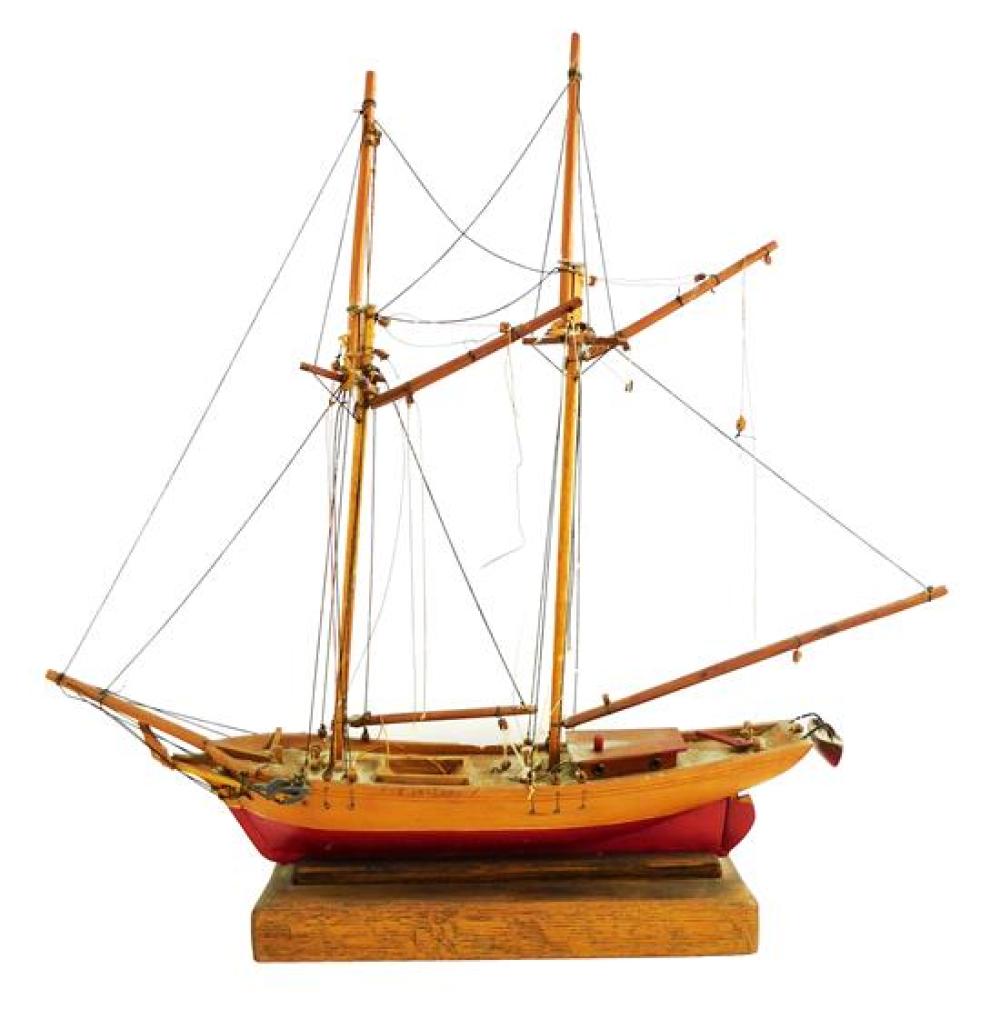 Appraisal: Ship's model two masts with stringing name E Lullere stippled