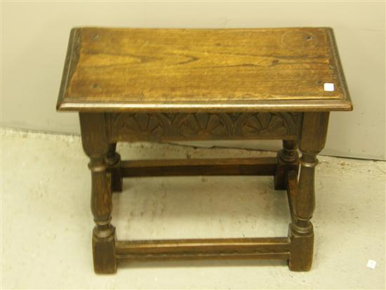 Appraisal: th century style oak joint stool h w d in