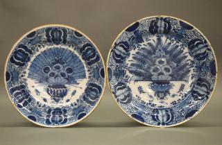 Appraisal: Two th c Delft Chargers Two th Century Dutch Delft