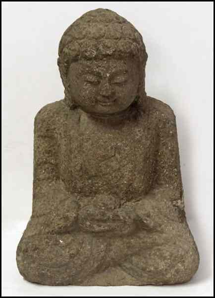 Appraisal: CARVED STONE SEATED BUDDHA Height '' Condition No Specific Condition