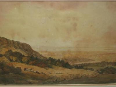 Appraisal: FRANCIS GISBORNE Extensive Landscape with Cattle resting in the Foreground